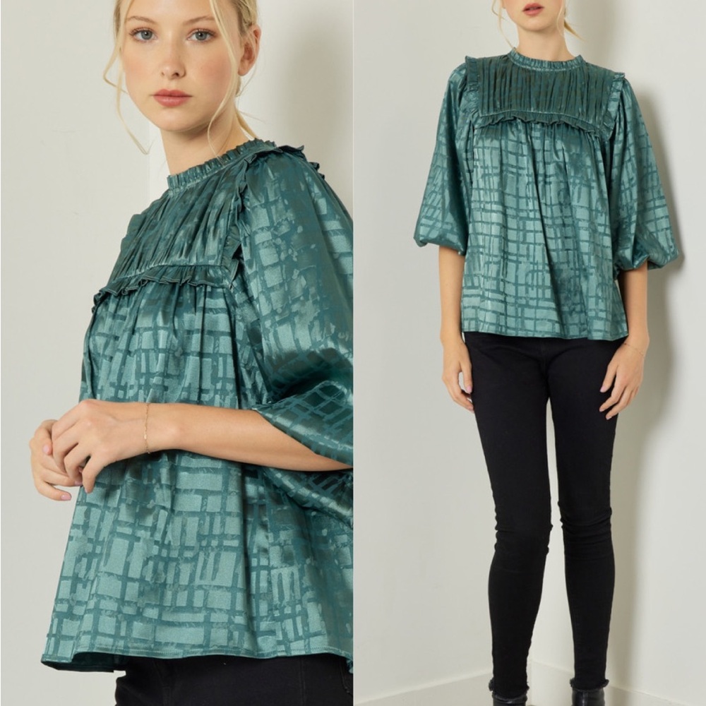🍁🍁🍁ENTRO Puffy Sleeve Top🍁🍁🍁
